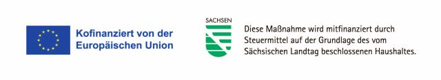 Logo-Kombination EU und Sachsen für Projekt "Kinder stärken 2.0"